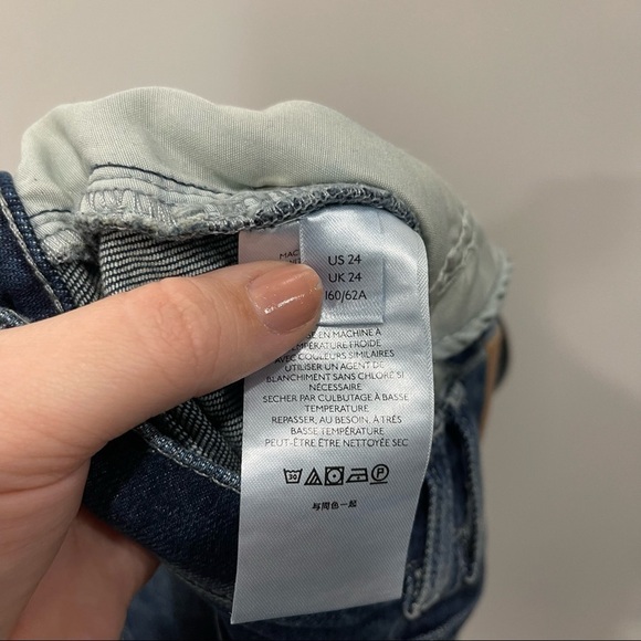 Free People We The Free High Waist Skinny Jeans Dark Wash Button Fly Size 24 - Picture 8 of 9